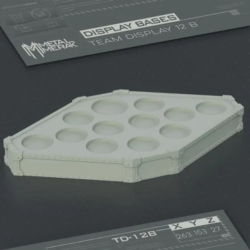 TEAM DISPLAY B 11X 32MM & 1X 40MM - BASE DISPLAY FOR MINIATURES
