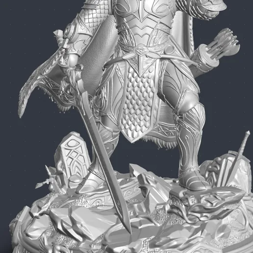 High King Turgon of Gondolin - 3D Printable Miniature