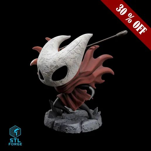 Hornet | Hollow Knight Silksong | Fan Art STL | 3D Printable Miniature (75mm & 150mm,  Display Base)