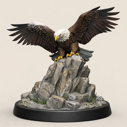Bald Eagle Statue American Eagle Miniature for 3D Printing
