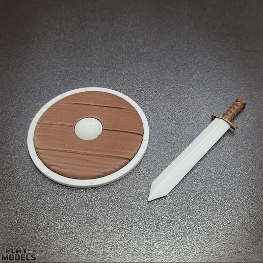 SWORD AND SHIELD PROP -  RPG PLAY DUNGEON DIY MYTHIC LEGIONS NENDOROID FUNKO POP MAFEX shf figma KNIGHT MIDIEVAL 3D PRINT MODEL BAMBULAB