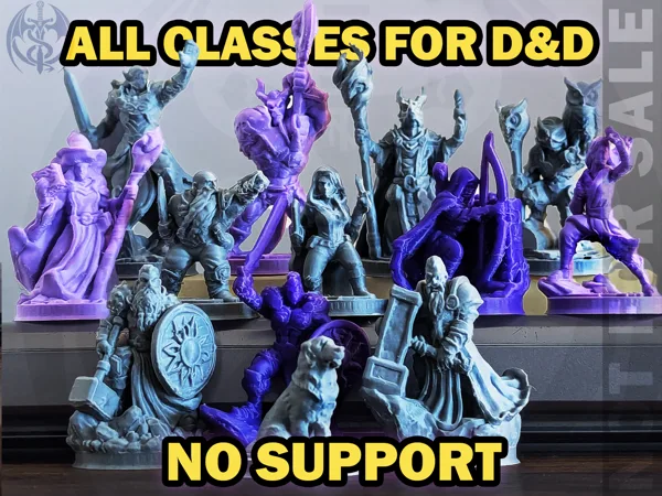 All 12 Classes for DnD + Dog - Supportless minis