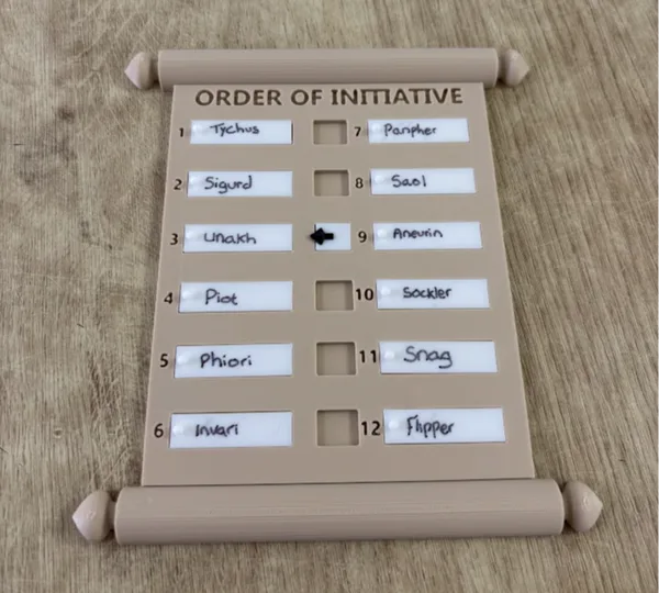 D&D Initiative Tracker Scroll