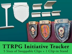 Initiative Tracker - Interchangeable Clips + Stand