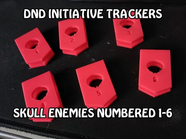 D&D Initiative Trackers – Skull Enemies 1-6