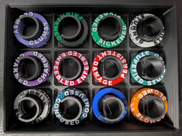 Gridfinity D&D Condition Ring Holder