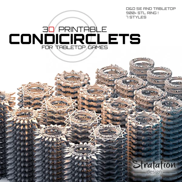 CondiCirclets Mega Bundle - 938 STL!! - Condition Rings | Tokens | Counter | Tabletop Accessories