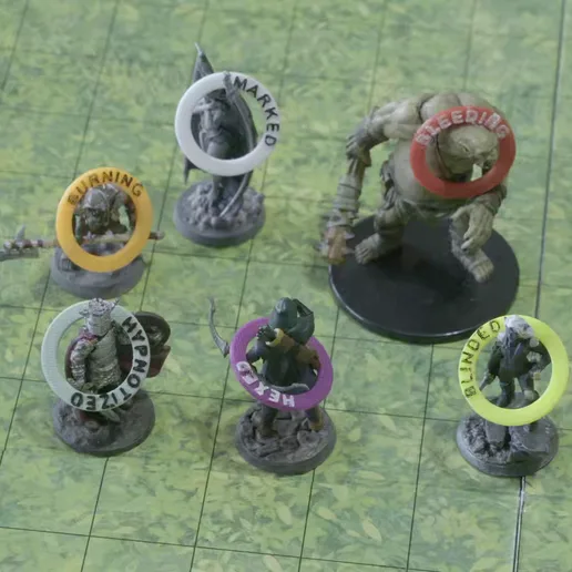 TTRPG Measurement Kit - Character Effect Rings
