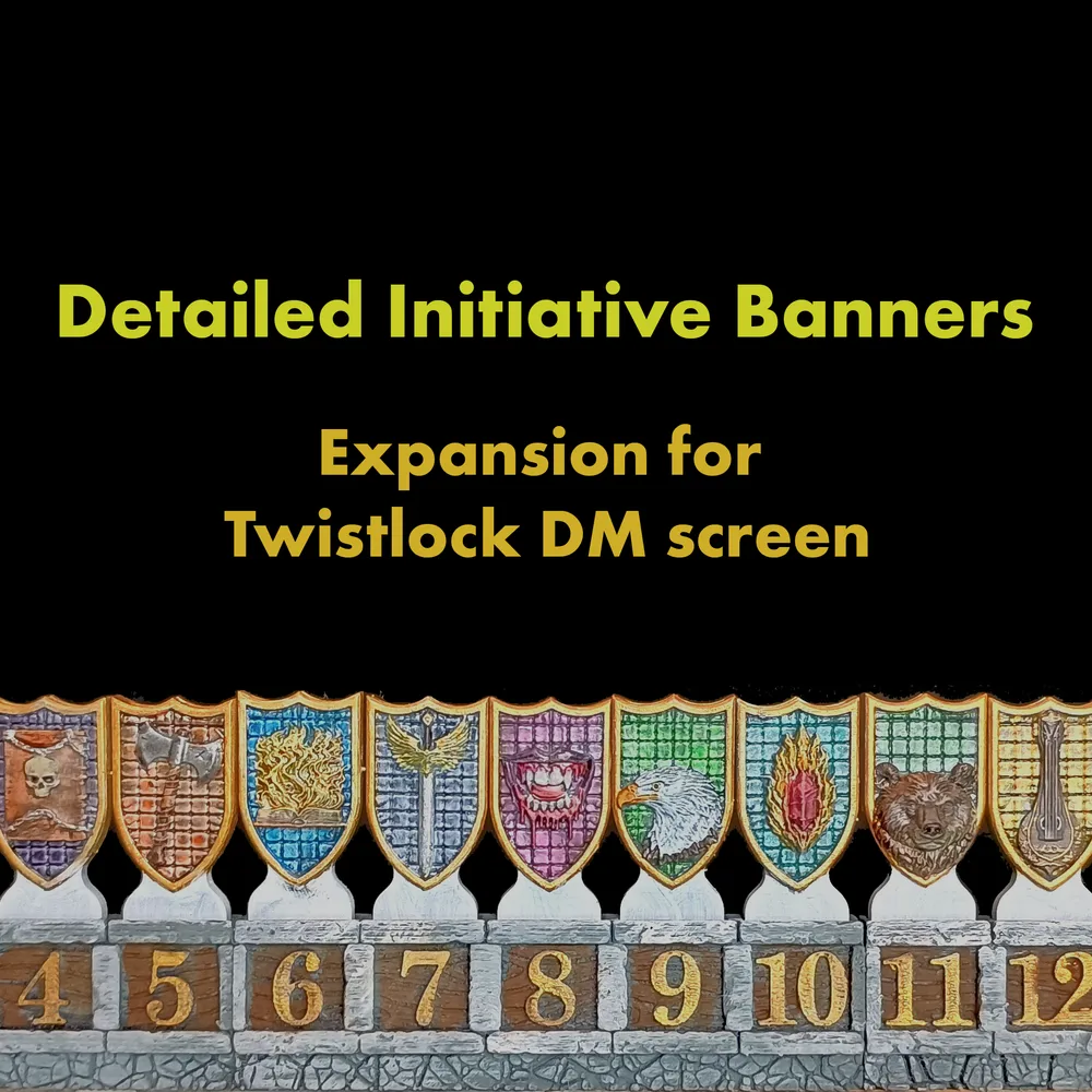 Detailed initiative banners for the Twistlock DM screen