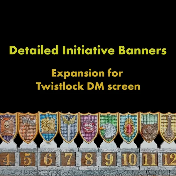 Detailed initiative banners for the Twistlock DM screen
