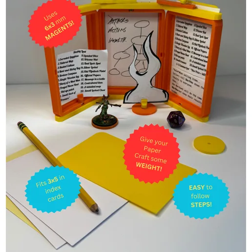 Index Card DM Screen for DND & TTRPG Papercraft