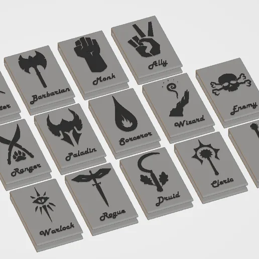 Initiative order clips for the DM screen
