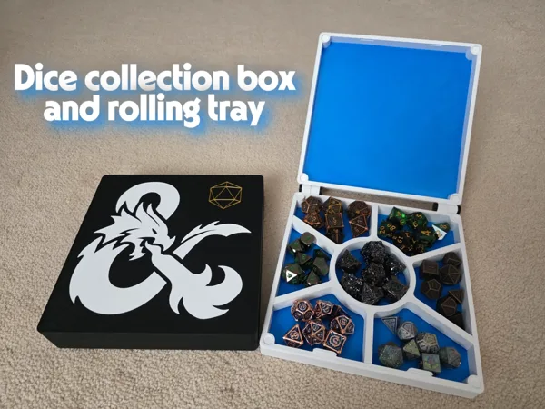 Dice collection box and rolling tray