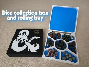 Dice collection box and rolling tray