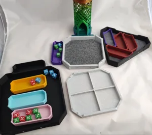 Dice Tray with optional Dice Tower and Side Trays