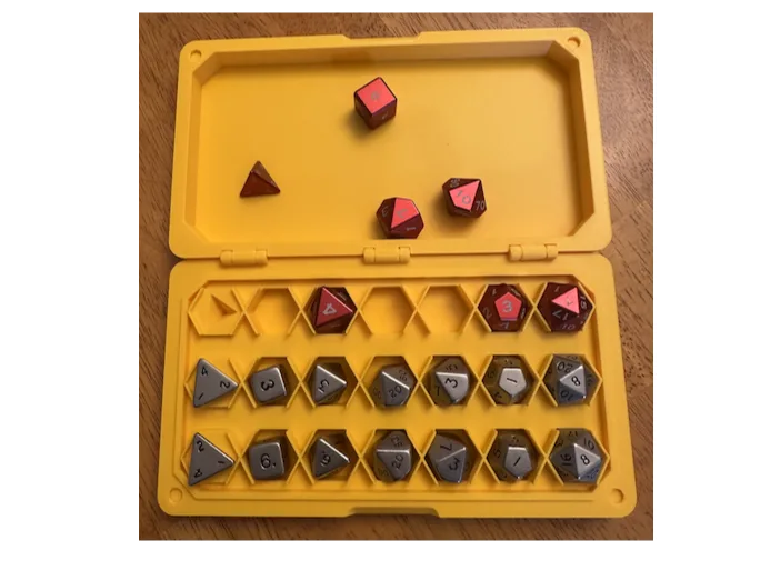 Polyhedral Dice Box with Individual Dice Cells