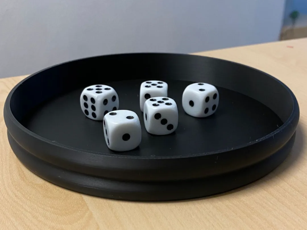 Modern Round Dice Tray | Dual-Curve Design