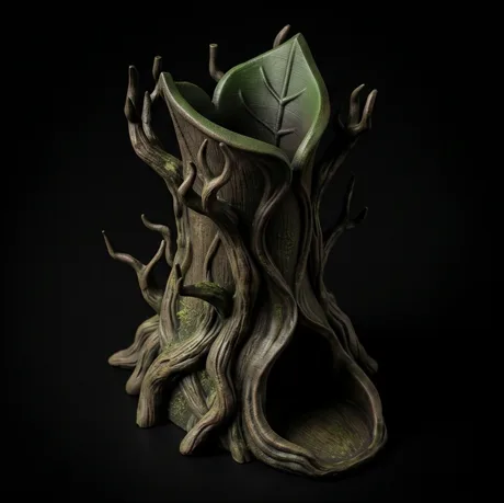 Feywild Wildwood Dice Tower - Ancient Tree Elven Roller STL
