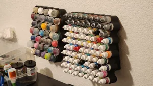 Wall mounted Citadel and Vallejo paint rack