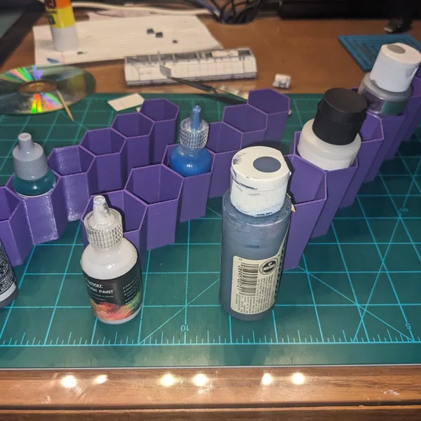 Hex paint bottle rack