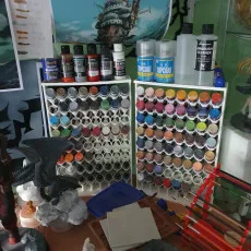 Vallejo 32 slot paint rack top shelf