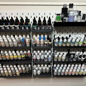 Ikea Skadis paint rack 43mm square, Tamiya panel liner