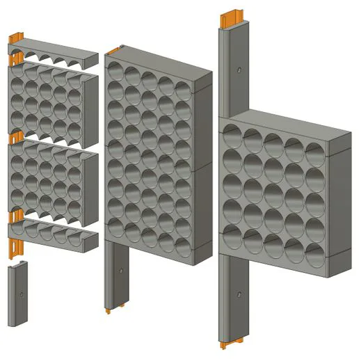 Scale Modeling Vertical Paint Rack - 17ml Plastic Bottles - Vallejo, MIG, Hataka...