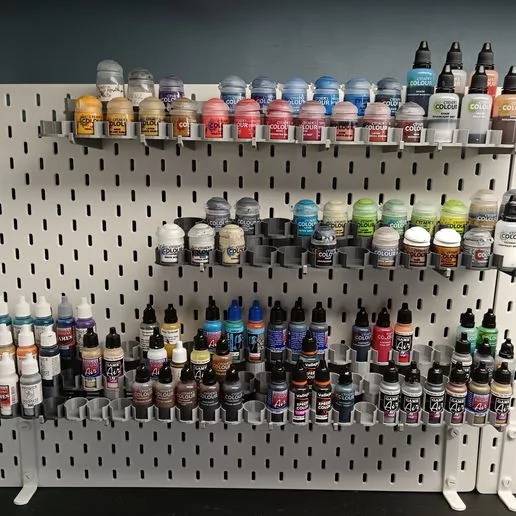 IKEA SKÅDIS Paint Rack | Vallejo, Citadel, and Army Painter Paint Holder