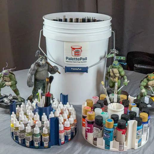 PalettePail: Vallejo Edition – Modular Paint Tray System for 5-Gallon Buckets