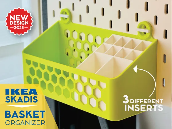 IKEA Skadis Basket Box Bin Organizer + 3 Inserts!