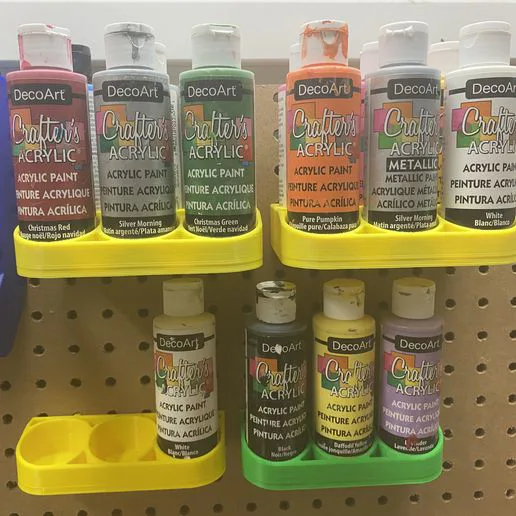 Paint Bottles (3 or 6) Pegboard Holder