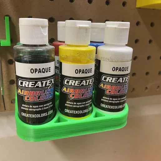 Createx Paint Bottles (x6) Pegboard Holder