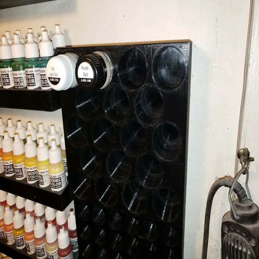 MIG/Vallejo Acrylic Vertical Wall Mount 35ML Paint Bottle Holder (Holds 18)