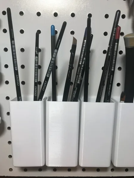 Pegboard tray brush holder