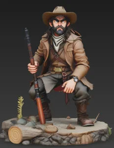 The Grizzled Tracker - Wild West Survivor STL