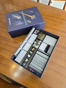 Moonrakers Boardgame organizer / insert (base game, overload, binding ties, playmats)