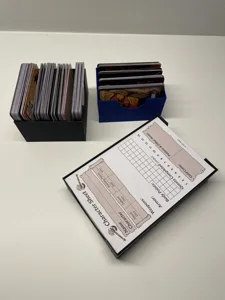 HeroQuest 2021 and Frozen Horror box inserts for game cards and character sheets