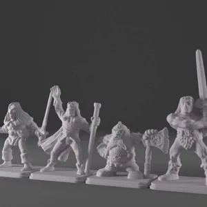 HeroQuest - reshaped Heroes (Barbar, Dwarf, Elf, Wizard)