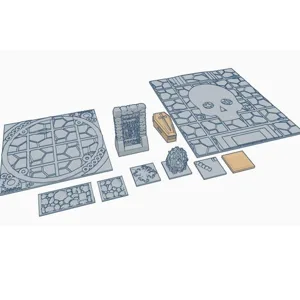 HeroQuest Witch Lord Furniture & tile Pack (easy print)