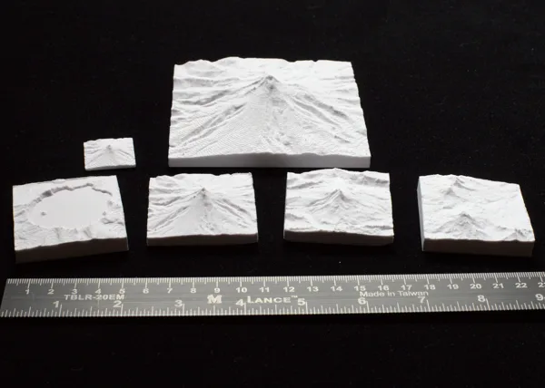 Hood, Jefferson, Three Sisters, Crater Lake 3D Maps