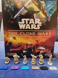 Star Wars The Clone Wars boardgame miniature bases player colors