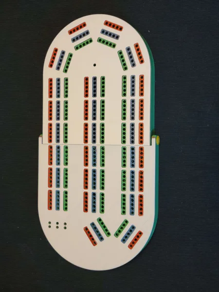 Cribbage board - 3-player, folding