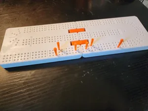 Folding 3 track cribbage board
