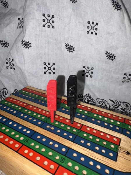 Grandma and Grandpa named cribbage pegs