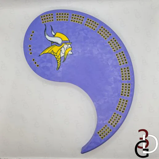 Yin Yang Cribbage Board - Minnesota Vikings