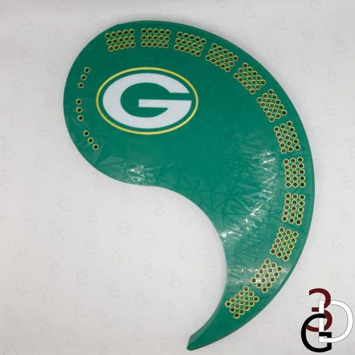 Yin Yang Cribbage Board - Green Bay Packers