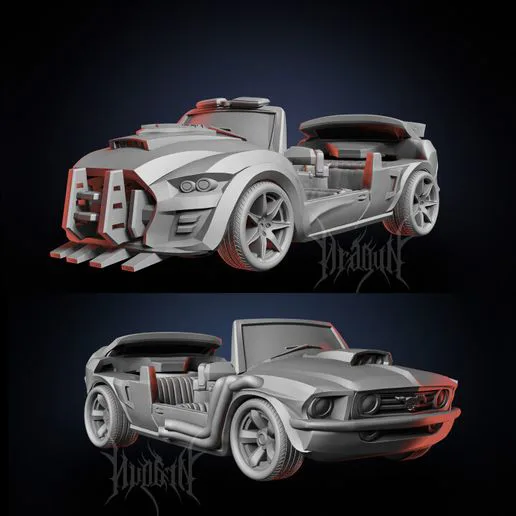 Mustang and Police Car - Zombicide