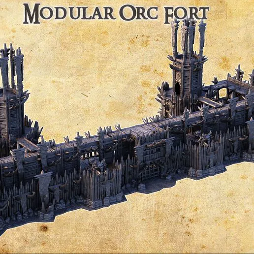 Modular Orc Fort  28 mm Tabletop Terrain
