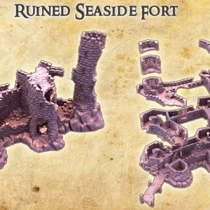 Ruined Seaside Fort 28 mm Tabletop Terrain