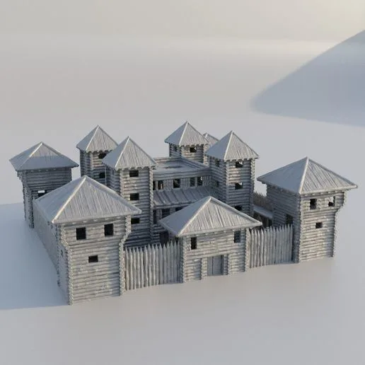 Small Wooden Fort 28 MM Tabletop Terrain